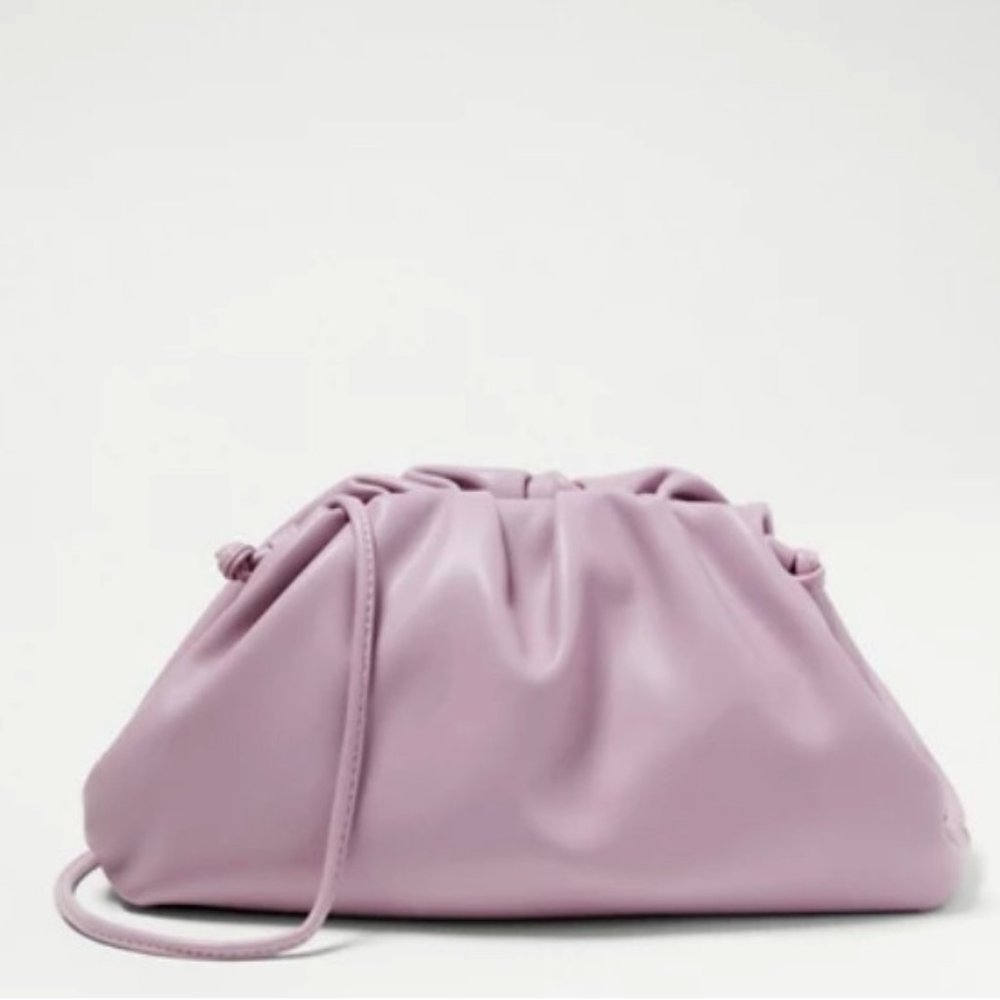 Ann Taylor Ruched Crossbody Clutch Bag in Lilac